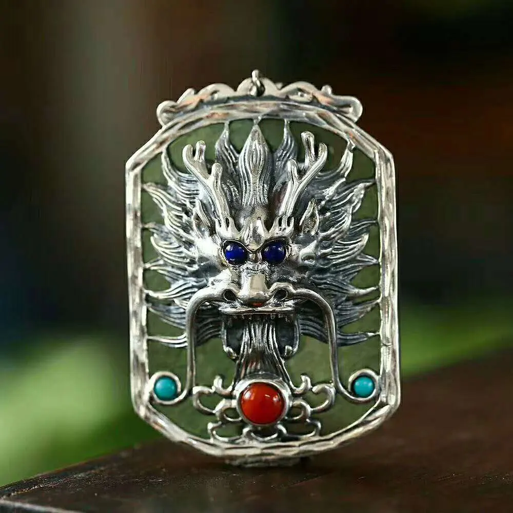 RADHORSE Pendant 925 Sterling Silver Plant Rectangle Hetian Jade Dragon Head Modeling Fine Jewelry S925 Silver Pendants
RADHORSE Pendant 925 Sterling Silver Plant Rectangle Hetian Jade Dragon Head Modeling Fine Jewelry S925 Silver Pendants