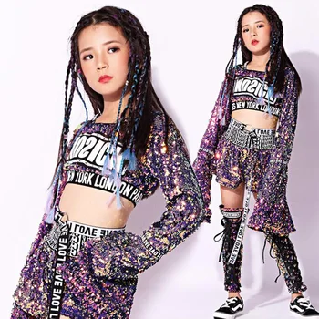 Girl Sequined Ballroom Jazz Hip Hop Dance Competition Costumes Purple Shirt Pants with sock Kids Dancing Clothing Wear Outfits
Girl Sequined Ballroom Jazz Hip Hop Dance Competition Costumes Purple Shirt Pants with sock Kids Dancing Clothing Wear Outfits
