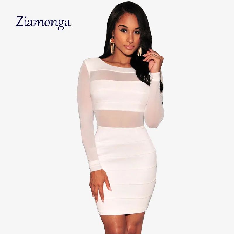 2017 New Fashion White Mesh Inserts Long Sleeve Bodycon Dress Robe Femme Winter Women Party Sexy Dress Vestidos C1453
2017 New Fashion White Mesh Inserts Long Sleeve Bodycon Dress Robe Femme Winter Women Party Sexy Dress Vestidos C1453