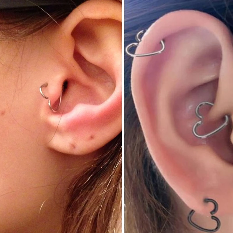 Heart Shaped Fake Tragus Piercing Hoop Helix Cartilage Tragus Daith Hoop Earrings
Heart Shaped Fake Tragus Piercing Hoop Helix Cartilage Tragus Daith Hoop Earrings