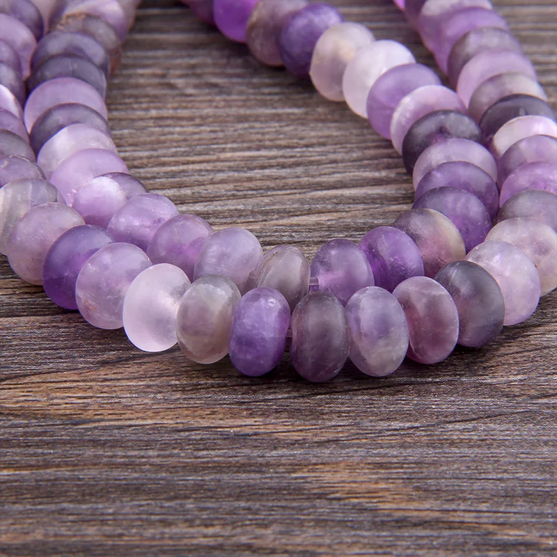 Natural purple Amethysts Stone Beads Matte Loose Spacer Rondelle purple stone Beads For Jewelry Making Bracelet handmade gifts
Natural purple Amethysts Stone Beads Matte Loose Spacer Rondelle purple stone Beads For Jewelry Making Bracelet handmade gifts