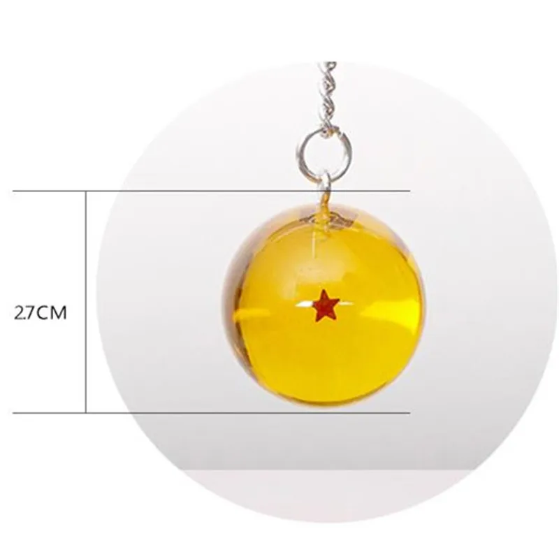 

1pc/lot Anime Dragon Ball Z Keychain DBZ Dragonball From 1 Star-7 Stars Crystal Ball Keyrings PVC Key Holder 2.7cm Opp Package