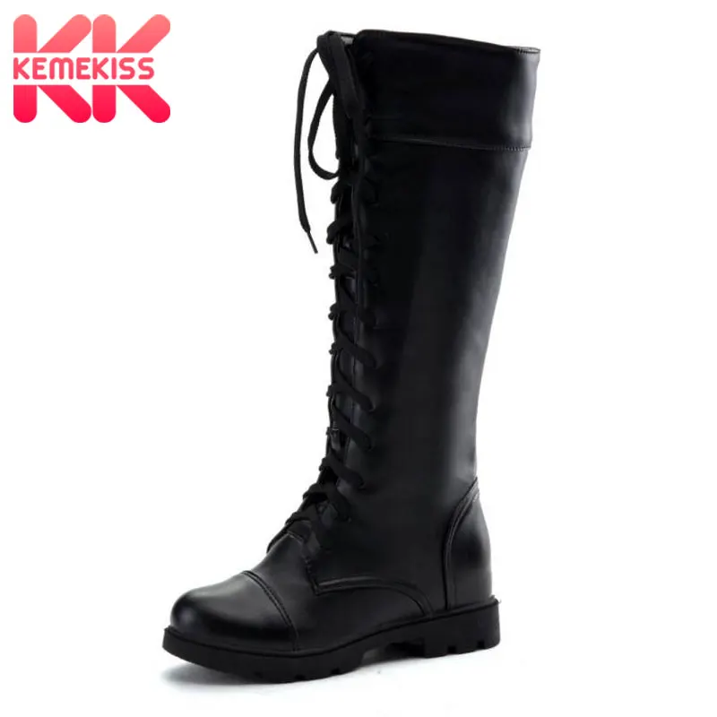New Fashion Women's Boots Lace Up Knee High Boots Women Martin Boots Flats Casual Punk Footwear Shoes Woman Size 34-43
New Fashion Women's Boots Lace Up Knee High Boots Women Martin Boots Flats Casual Punk Footwear Shoes Woman Size 34-43
