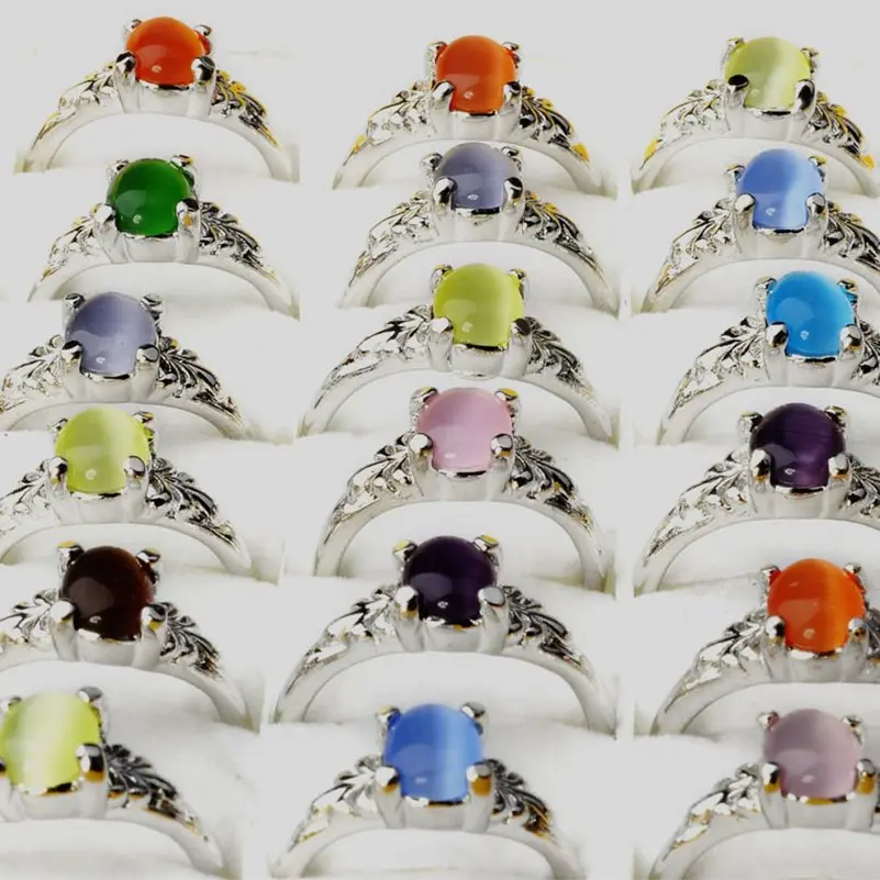 20Pcs Mixed Color Oval Cat Eye Stone Silver Plated Ring Fashion Finger Rings For Women Wholesale Jewelry Lot
20Pcs Mixed Color Oval Cat Eye Stone Silver Plated Ring Fashion Finger Rings For Women Wholesale Jewelry Lot