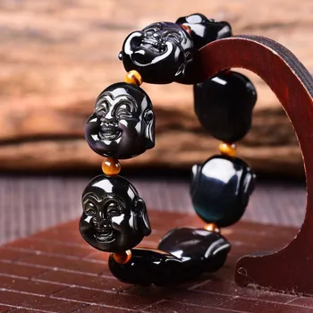 2018 new Natural ice color obsidian Buddha head laughing Lucky Buddha necklace
2018 new Natural ice color obsidian Buddha head laughing Lucky Buddha necklace