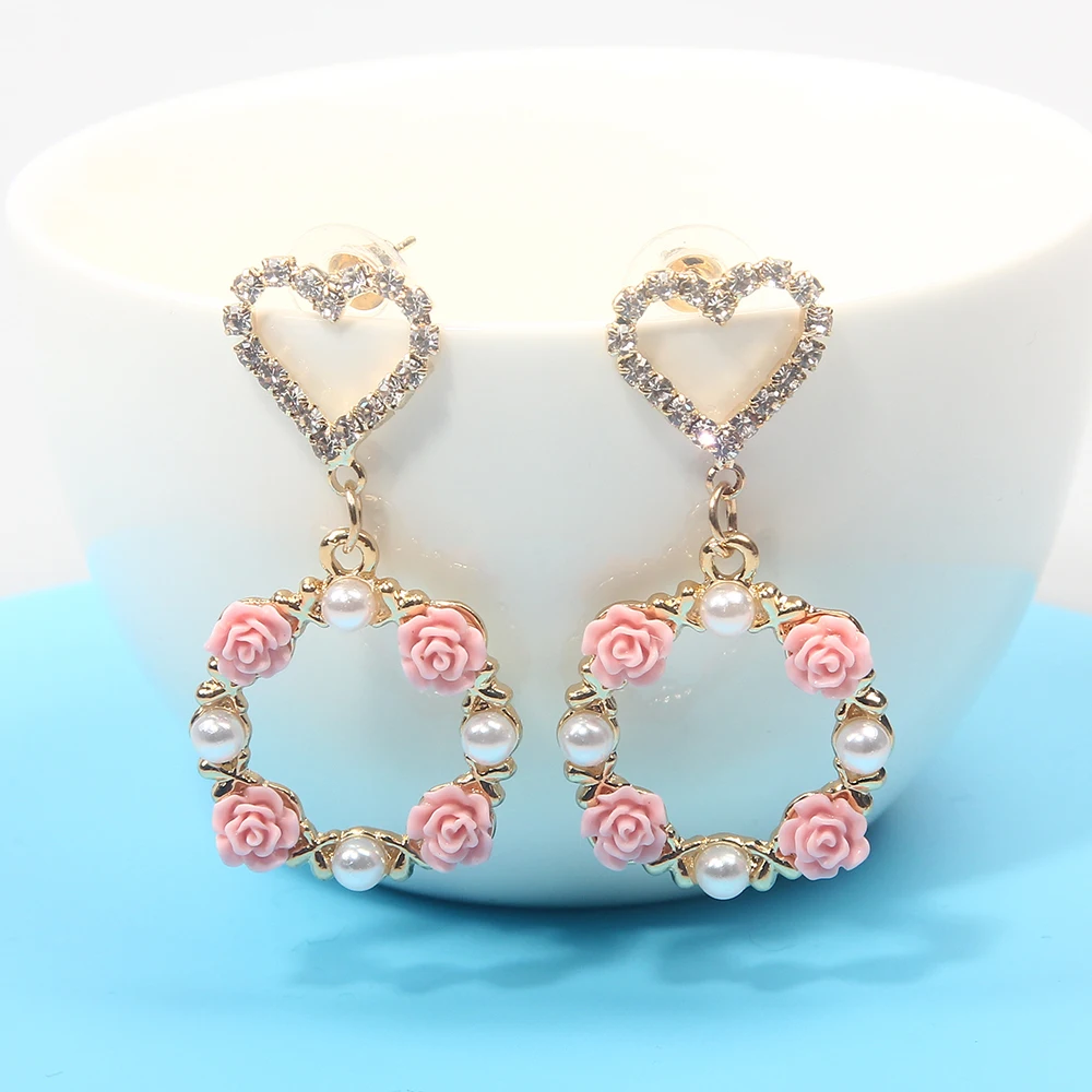 SUKI Fashion Korean Style Colorful Rhinestone Wreath Drop Earrings For Women Silver Sweet Small Circle Flower Earrings Jewelry
SUKI Fashion Korean Style Colorful Rhinestone Wreath Drop Earrings For Women Silver Sweet Small Circle Flower Earrings Jewelry