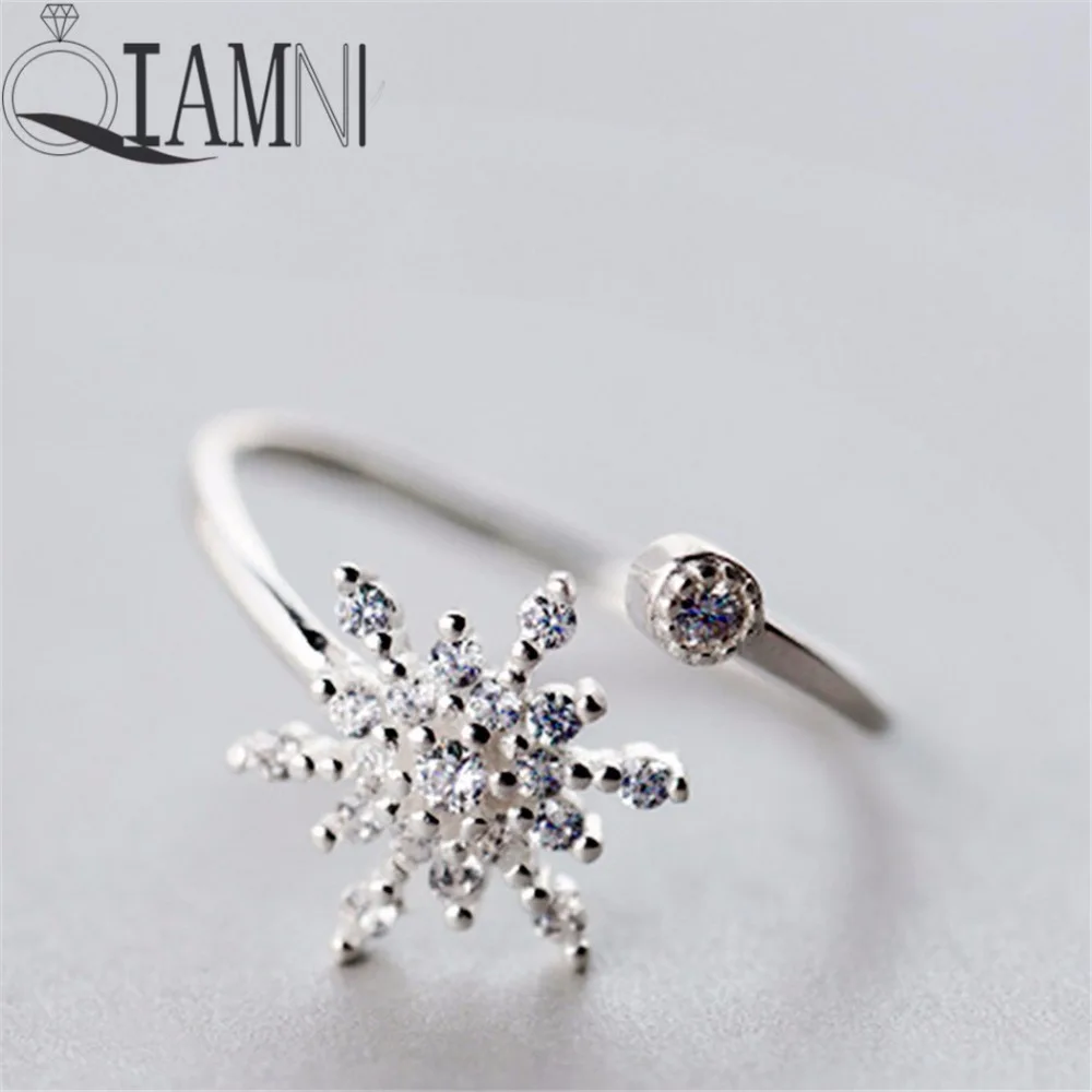 QIAMNI Shining Unique Snowflake Crystal CZ Open Ring Christmas Jewelry for Women Girls Charm Birthday Gift
QIAMNI Shining Unique Snowflake Crystal CZ Open Ring Christmas Jewelry for Women Girls Charm Birthday Gift