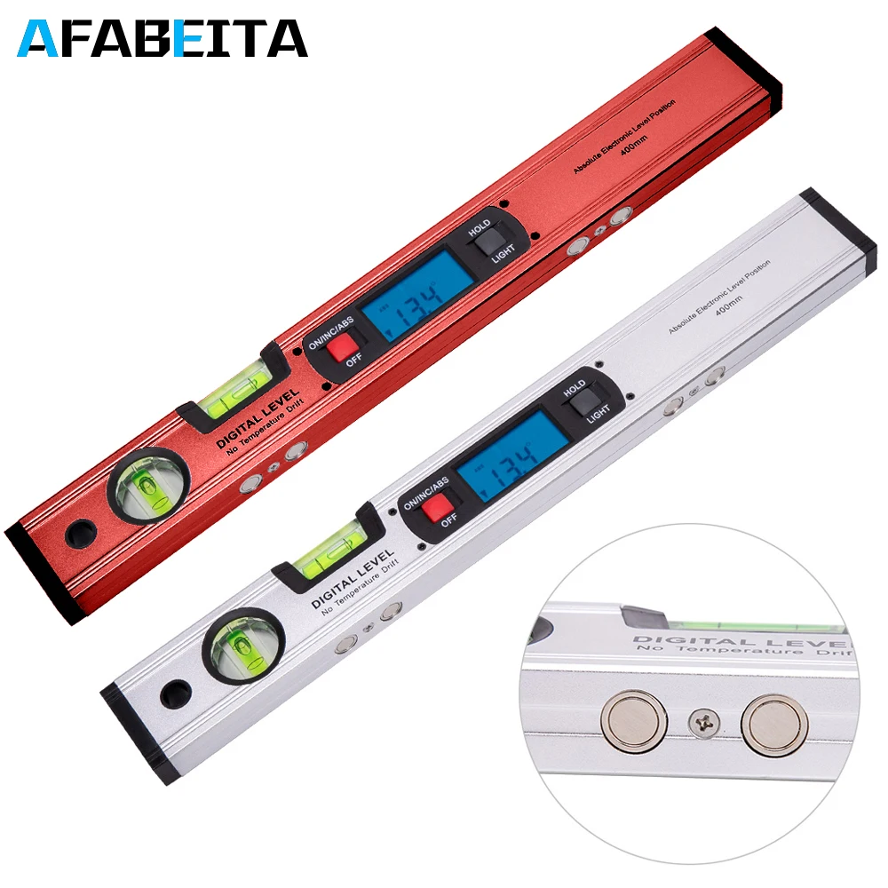 400mm 16inch Red Digital Angle Finder Level 360 Degree Range Spirit Level Upright Inclinometer with Magnets Protractor Ruler
400mm 16inch Red Digital Angle Finder Level 360 Degree Range Spirit Level Upright Inclinometer with Magnets Protractor Ruler