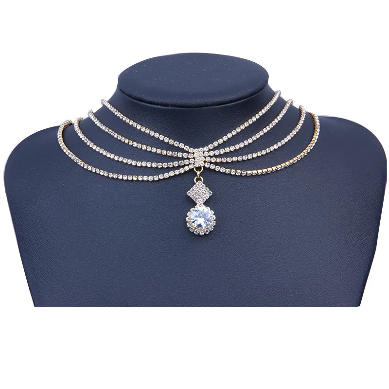StoneFans Crystal Rhinestone Choker Necklace Women cz Wedding Accessories Pendant Gold Layers Chokers Jewelry Marry Collier
StoneFans Crystal Rhinestone Choker Necklace Women cz Wedding Accessories Pendant Gold Layers Chokers Jewelry Marry Collier