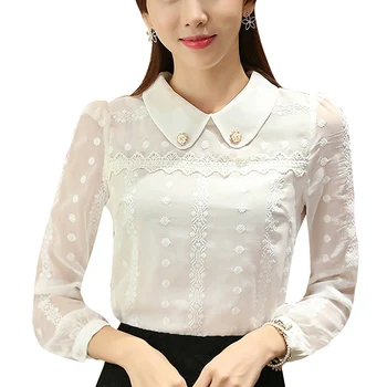Korean style beading white lace blouse women Turn-down Collar long Sleeve hollow out shirts casual Formal Office Lady work wear
Korean style beading white lace blouse women Turn-down Collar long Sleeve hollow out shirts casual Formal Office Lady work wear
