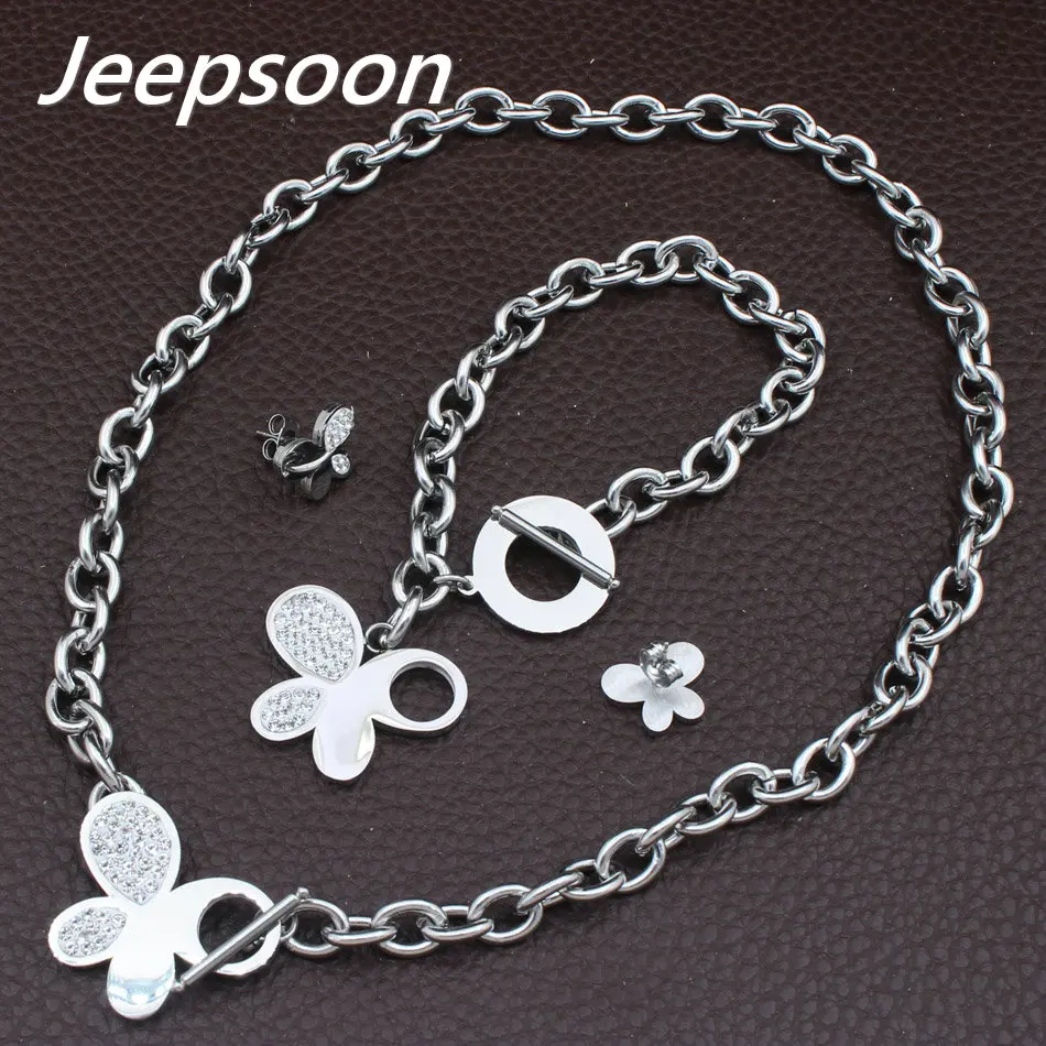 Fashion Jewelry Stainless Steel Beautiful Butterfly Chain Necklace & Bracelet & Earrings Set For Woman SFGGAHCI
Fashion Jewelry Stainless Steel Beautiful Butterfly Chain Necklace & Bracelet & Earrings Set For Woman SFGGAHCI