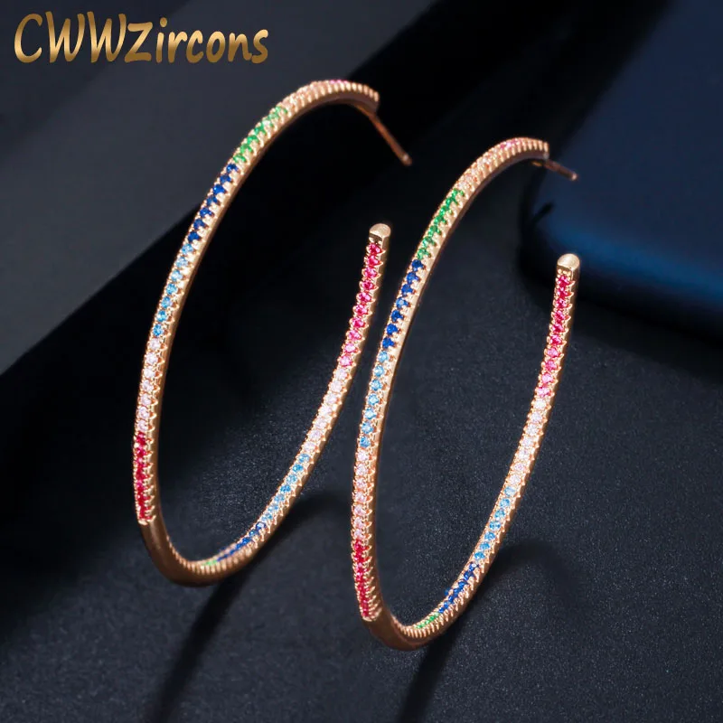 CWWZircons Gorgeous Thin MultiColor Cubic Zirconia Crystal Large Gold Color Loop Hoop Earrings for Women Jewelry Gift CZ576
CWWZircons Gorgeous Thin MultiColor Cubic Zirconia Crystal Large Gold Color Loop Hoop Earrings for Women Jewelry Gift CZ576