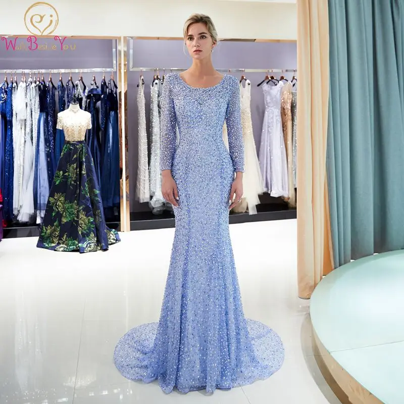 New Arrival Sexy Celebrity Evening Dresses Light Purple Scoop Neck Long Sleeve Luxurious Crystal Tull Mermaid Backless Gown
New Arrival Sexy Celebrity Evening Dresses Light Purple Scoop Neck Long Sleeve Luxurious Crystal Tull Mermaid Backless Gown