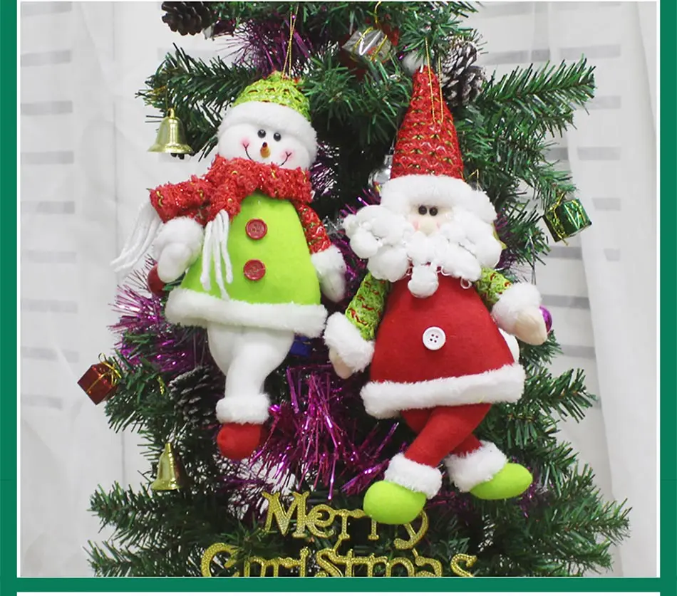 2019 diy christmas plush doll santa snowman pendants christmas