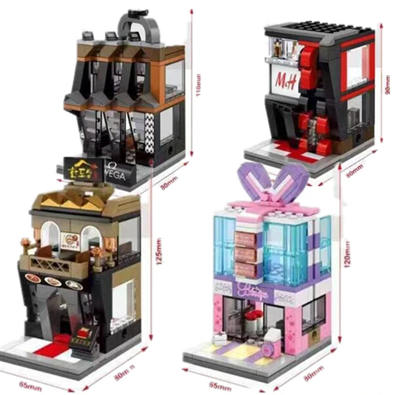 4pcs Mini Street View Hm Korean Food Boutique Watch Shop Store Building Bricks Block Compatible With Lego Creator
4pcs Mini Street View Hm Korean Food Boutique Watch Shop Store Building Bricks Block Compatible With Lego Creator