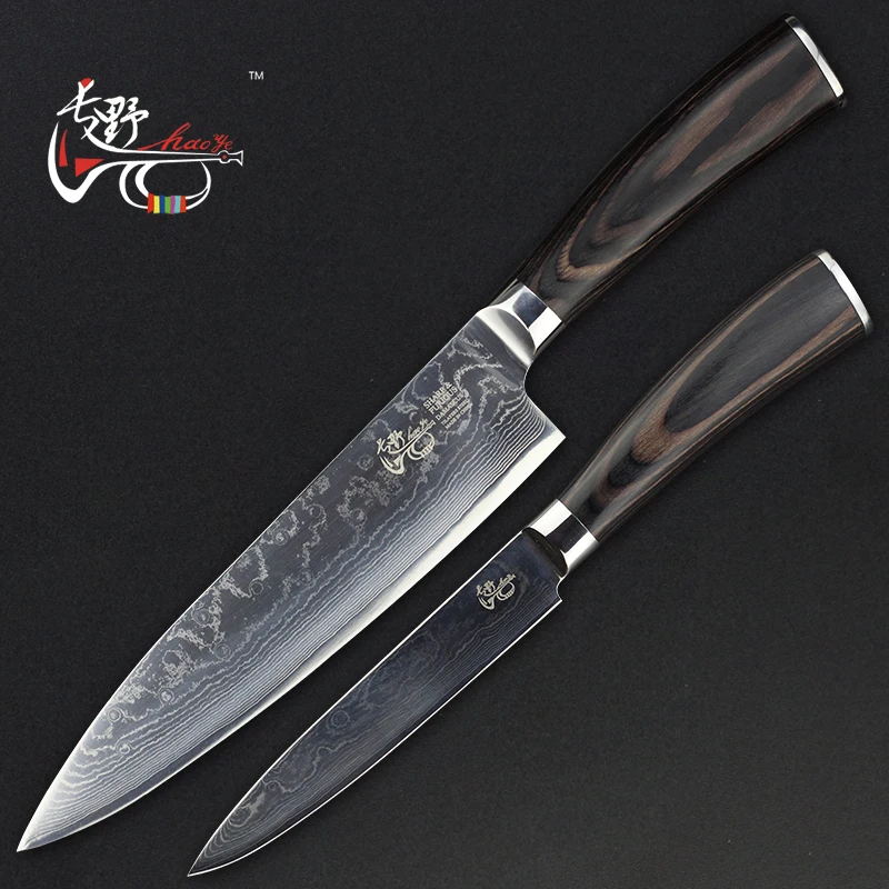 HAOYE 2 piece damascus kitchen knives set chef knife and utility knife slicer paring cutter ideal gift sale
HAOYE 2 piece damascus kitchen knives set chef knife and utility knife slicer paring cutter ideal gift sale