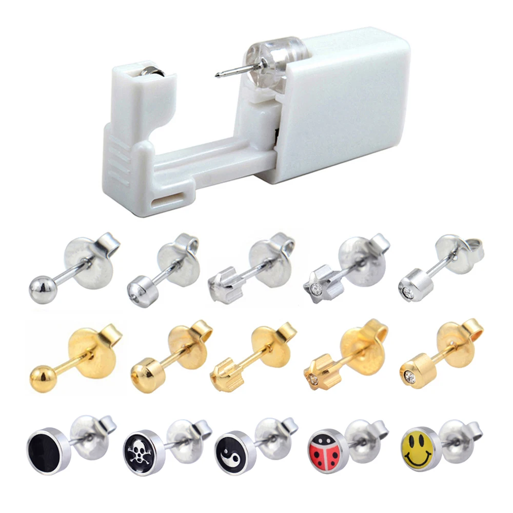 1Piece Disposable Safe Sterile Ear Stud Piercing Unit Kit Crystal Body Piercing Stud Earring Tool Star Ball Fashion Logo Jewelry
1Piece Disposable Safe Sterile Ear Stud Piercing Unit Kit Crystal Body Piercing Stud Earring Tool Star Ball Fashion Logo Jewelry