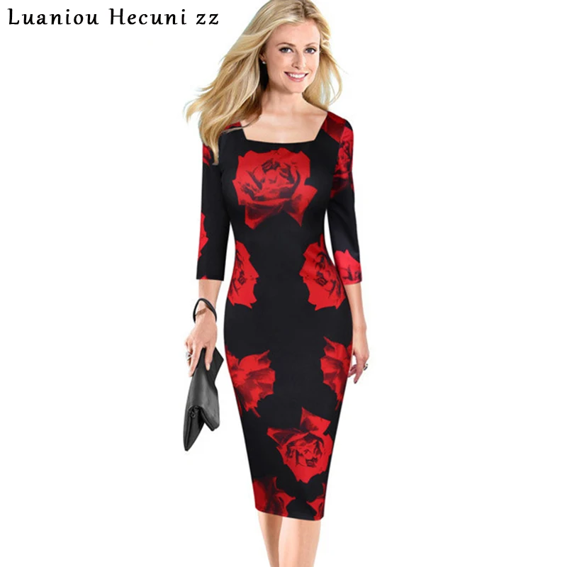 Chu Ni Womens Elegant Vintage Flower Floral Print Square Neck Casual Party Evening Special Occasion Pencil Sheath Dress M060
Chu Ni Womens Elegant Vintage Flower Floral Print Square Neck Casual Party Evening Special Occasion Pencil Sheath Dress M060