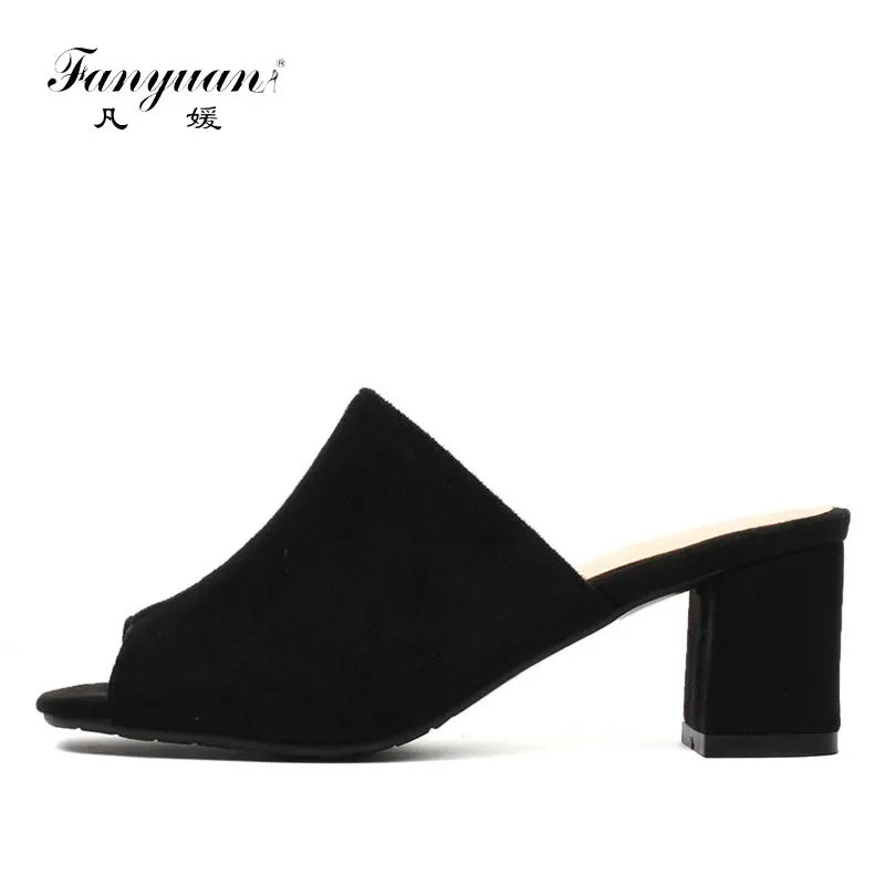 Fanyuan Concise Design Summer Slippers Women Flock Peep Toe High Heel Slippers Ladies Thick Heel Slides Party Wear Shoes Beige
Fanyuan Concise Design Summer Slippers Women Flock Peep Toe High Heel Slippers Ladies Thick Heel Slides Party Wear Shoes Beige