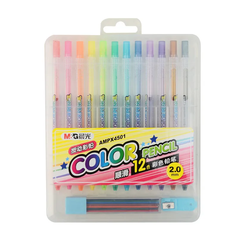 M&G 4501 press lead color smooth 12 color pencil painting color automatic pencil doodle pen
M&G 4501 press lead color smooth 12 color pencil painting color automatic pencil doodle pen
