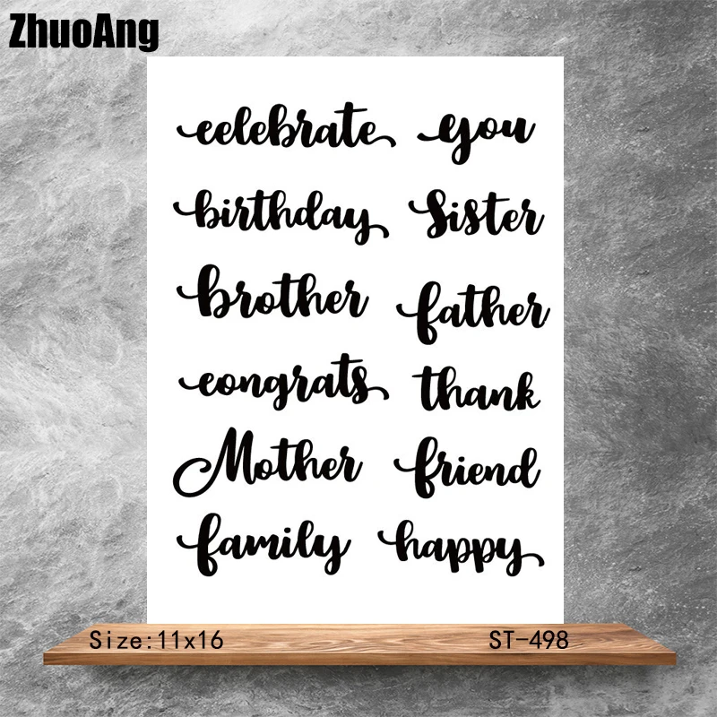 Birthday greeting language Transparent Clear Stamps DIY Scrapbooking Album Card Making DIY Decoration Making Embossing Stencil
Birthday greeting language Transparent Clear Stamps DIY Scrapbooking Album Card Making DIY Decoration Making Embossing Stencil