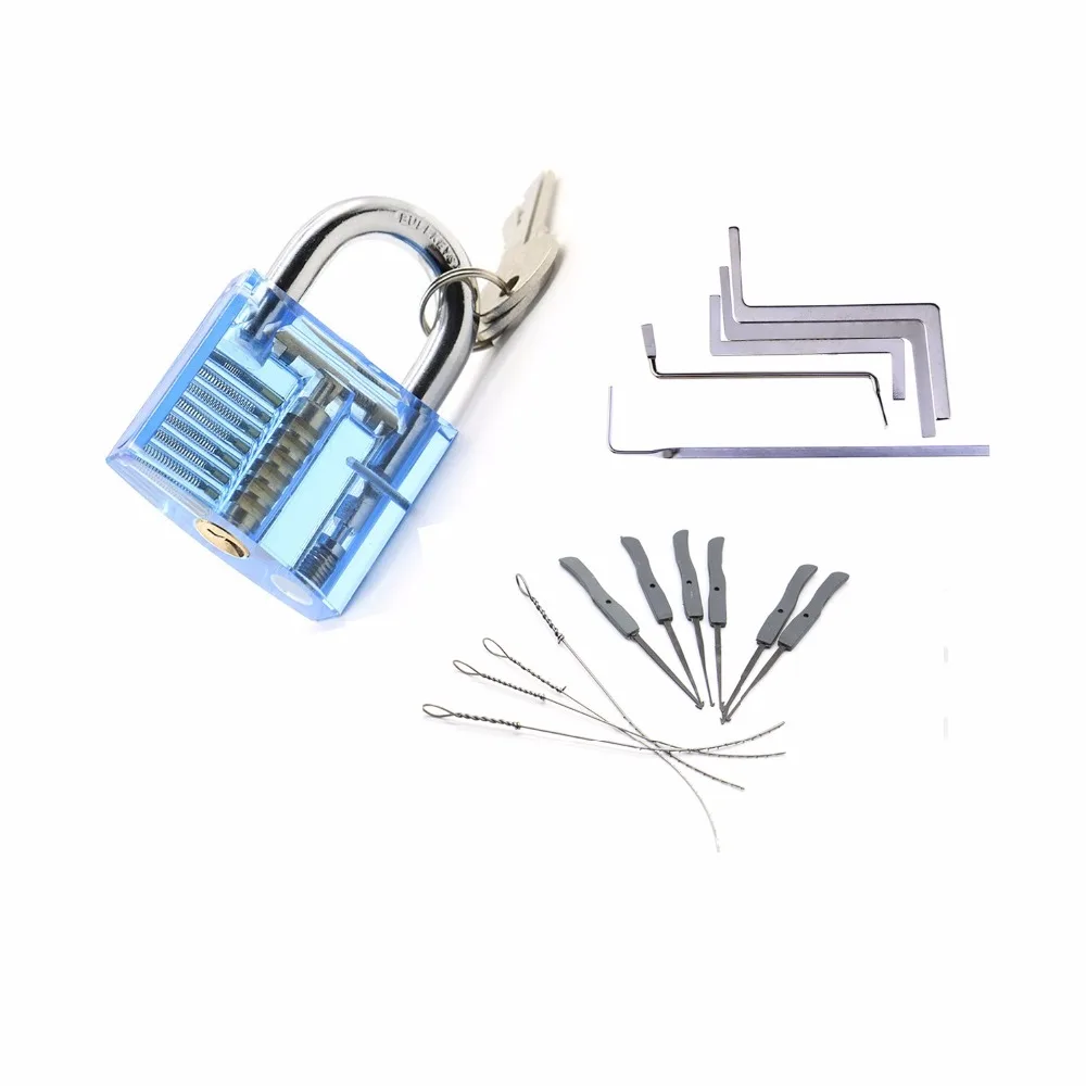 Locksmith Kit 3 In 1 Set Blue Transparent Lock 5pcs Wrench Tools 10pcs Locksmith Broken Key Extractor Tools
Locksmith Kit 3 In 1 Set Blue Transparent Lock 5pcs Wrench Tools 10pcs Locksmith Broken Key Extractor Tools