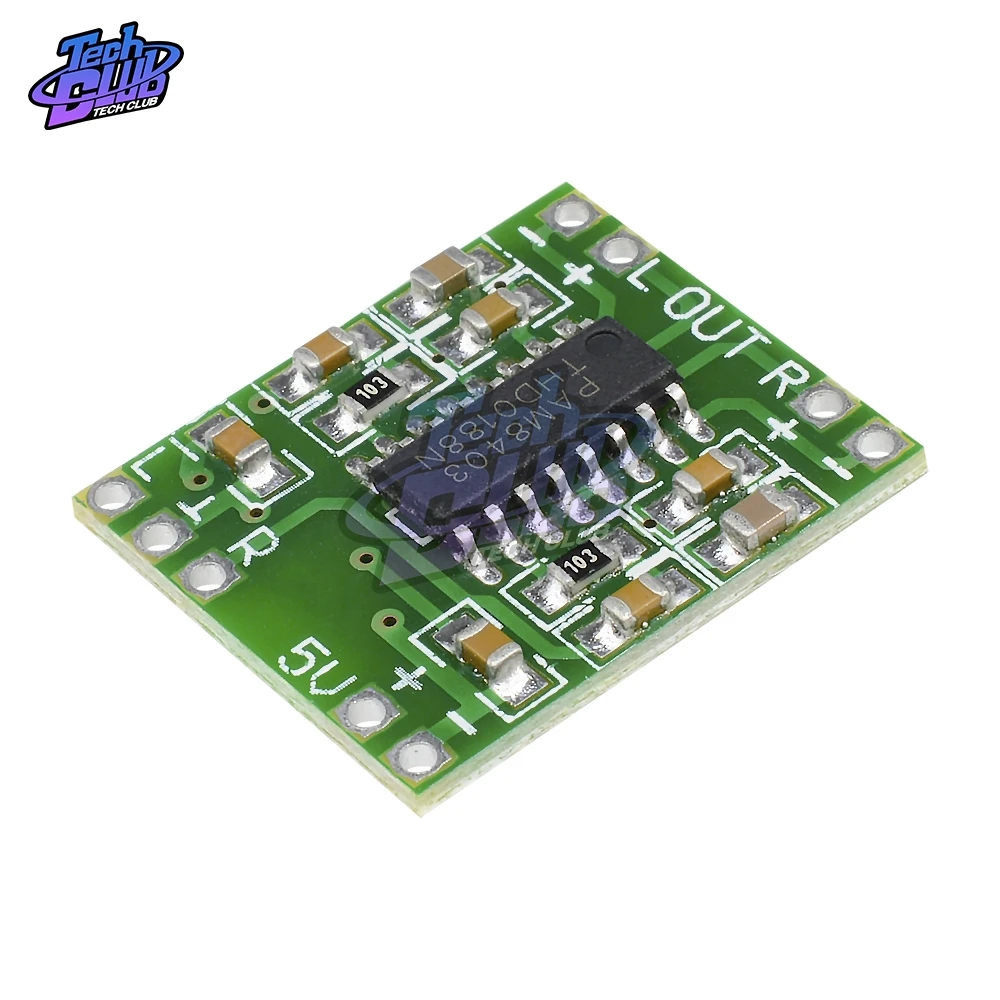 5PCS 2x3W Dual Channel Stereo 3W+3W Digital Power PAM8403 Module Class D Audio Amplifier Board USB DC 5V Ultra-Miniature
5PCS 2x3W Dual Channel Stereo 3W+3W Digital Power PAM8403 Module Class D Audio Amplifier Board USB DC 5V Ultra-Miniature