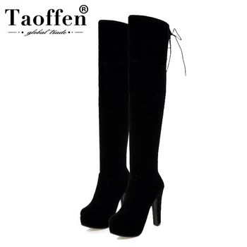 Taoffen New Warm Women Over The Knee Boots Platform Zipper Square High Heels Shoes Woman Winter Thigh High Boots Size 33-43
Taoffen New Warm Women Over The Knee Boots Platform Zipper Square High Heels Shoes Woman Winter Thigh High Boots Size 33-43
