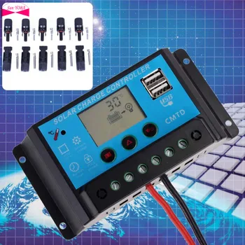 PWM 10A Solar Charge Controller 12V 24V LCD Display Auto Solar Panel Charger Regulator + 5 Pairs Solar Cable Connectors
PWM 10A Solar Charge Controller 12V 24V LCD Display Auto Solar Panel Charger Regulator + 5 Pairs Solar Cable Connectors