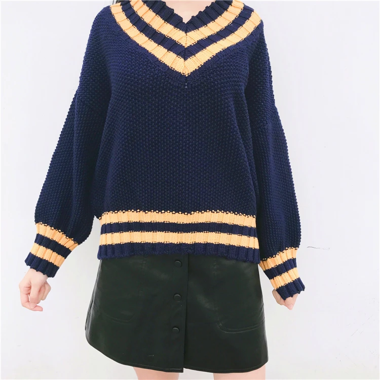 Women Sweaters and Pullovers 2018 Winter Korean Style Striped V Neck Long Sleeve Knitted Sweater Tops Blue Pink pull femme T227
Women Sweaters and Pullovers 2018 Winter Korean Style Striped V Neck Long Sleeve Knitted Sweater Tops Blue Pink pull femme T227