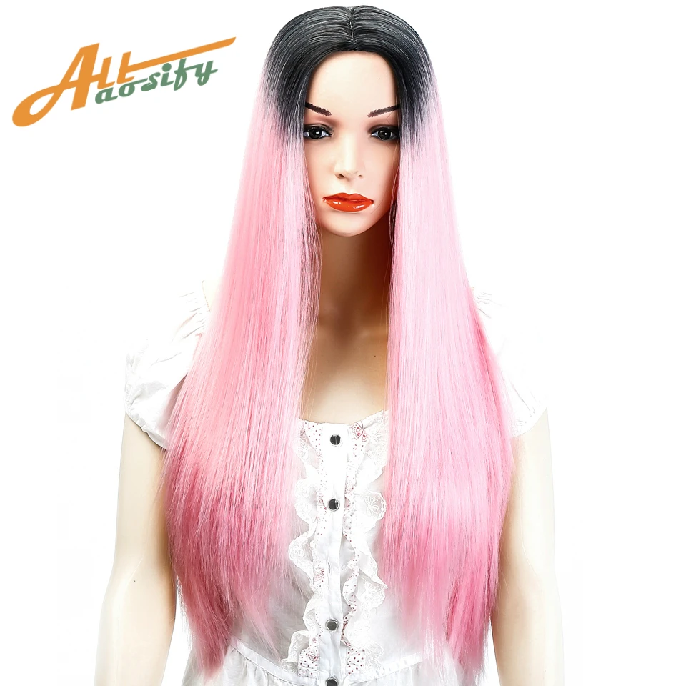 Allaosify 28" Long Straight Ombre Black Red Blonde Pink Purple Wigs Synthetic Cosplay Wigs for Women High Temperature Fiber
Allaosify 28" Long Straight Ombre Black Red Blonde Pink Purple Wigs Synthetic Cosplay Wigs for Women High Temperature Fiber
