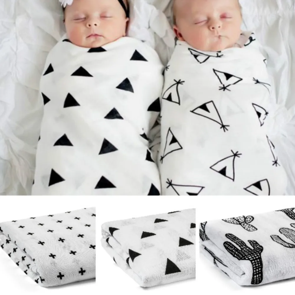 Newborn Baby Infant Kids Muslin Swaddle Soft Sleeping Blanket Wrap Bath Towel Black & White
Newborn Baby Infant Kids Muslin Swaddle Soft Sleeping Blanket Wrap Bath Towel Black & White