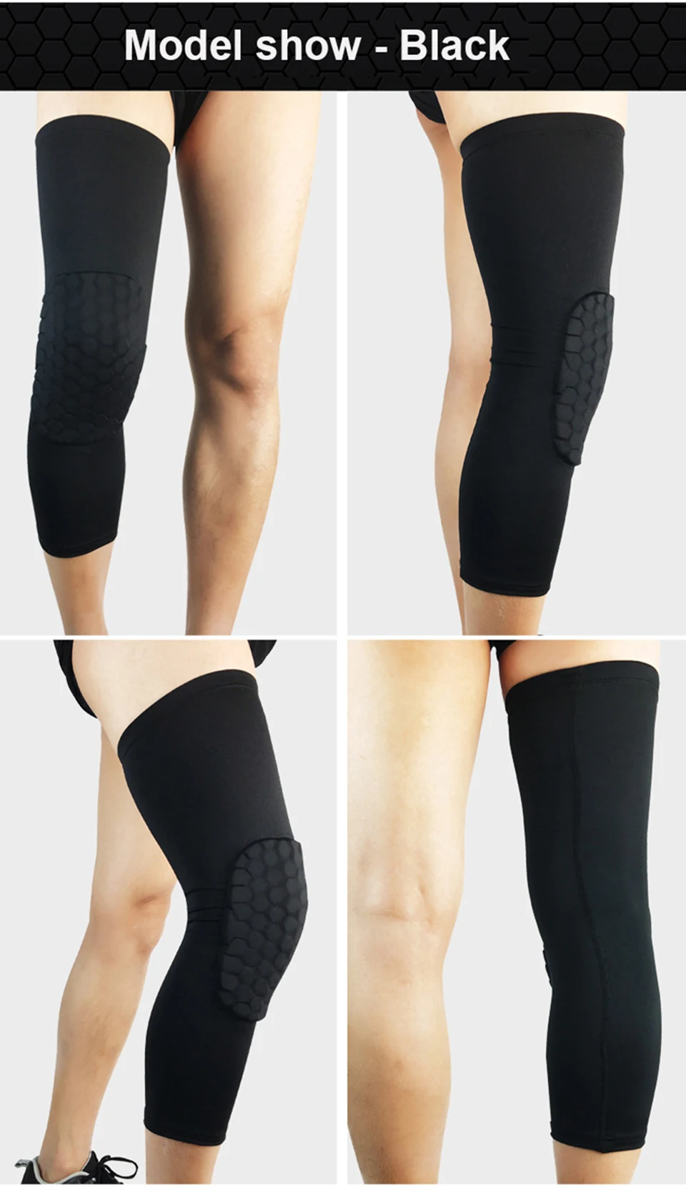 Breathable Honeycomb Knee Calf Compression Support Protection Brace Leg Sleeve Pad Sadoun.com