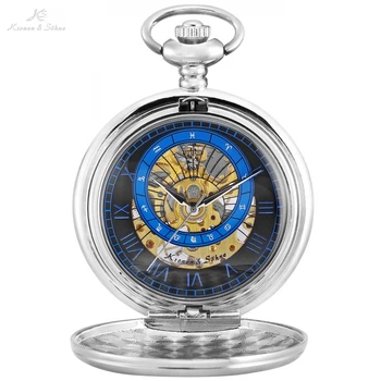 KS Retro Silver Case Antique Copper Roman Number Round Face Skeleton Hand-winding Mechanical Clock Vintage Pocket Watch /KSP119
KS Retro Silver Case Antique Copper Roman Number Round Face Skeleton Hand-winding Mechanical Clock Vintage Pocket Watch /KSP119