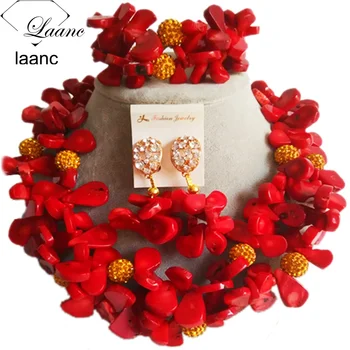 Laanc Brand Nigerian African Wedding Beads Red Coral Jewelry Sets Women Costume Necklace AL303
Laanc Brand Nigerian African Wedding Beads Red Coral Jewelry Sets Women Costume Necklace AL303