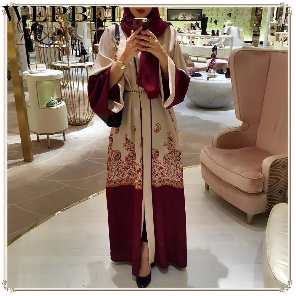WEPBEL Muslim Print Abaya Full Dresses Cardigan Kimono Long Robe Gowns Tunic Jubah Middle East Ramadan Arab Islamic Clothing
WEPBEL Muslim Print Abaya Full Dresses Cardigan Kimono Long Robe Gowns Tunic Jubah Middle East Ramadan Arab Islamic Clothing