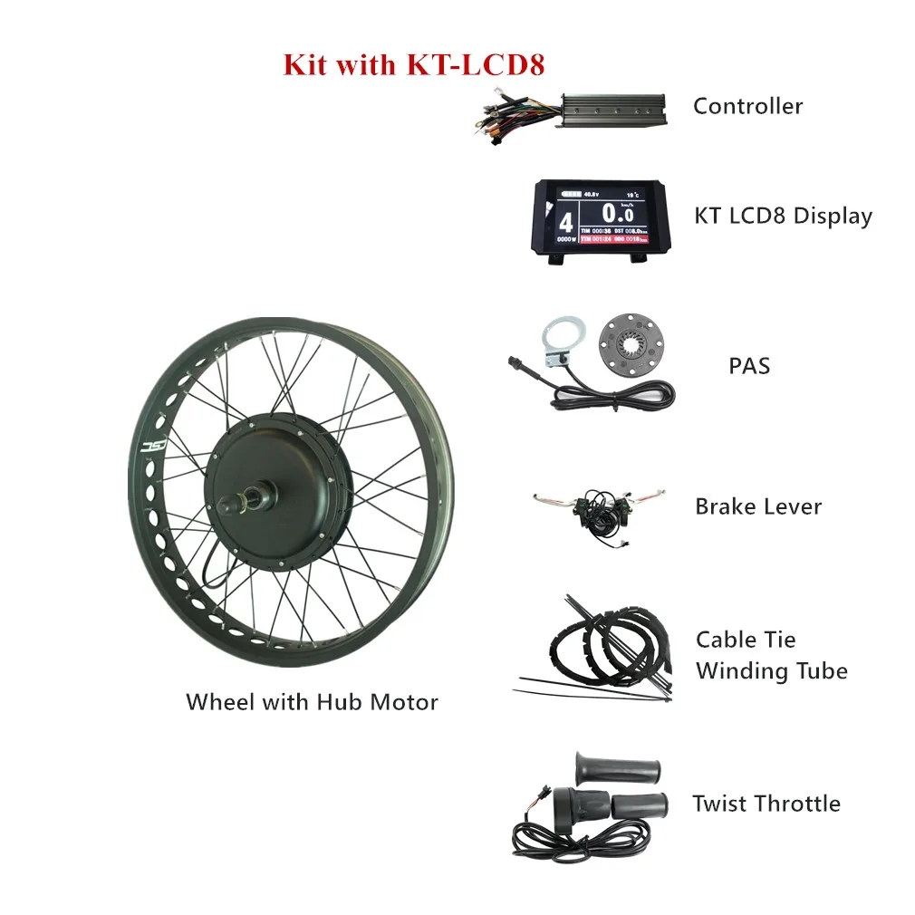Perfect Fat E-bike Conversion Kit 48V 500/750/1000/1500W Electric Snow Bicycle Conversion Kit Replacement Parts Fit for 4.0 Fat Tyre 5