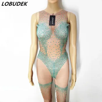 female Jumpsuit green Crystals Sexy Leotard costumes singer dancer prom bar party stage Rompers performance show nightclub star
female Jumpsuit green Crystals Sexy Leotard costumes singer dancer prom bar party stage Rompers performance show nightclub star