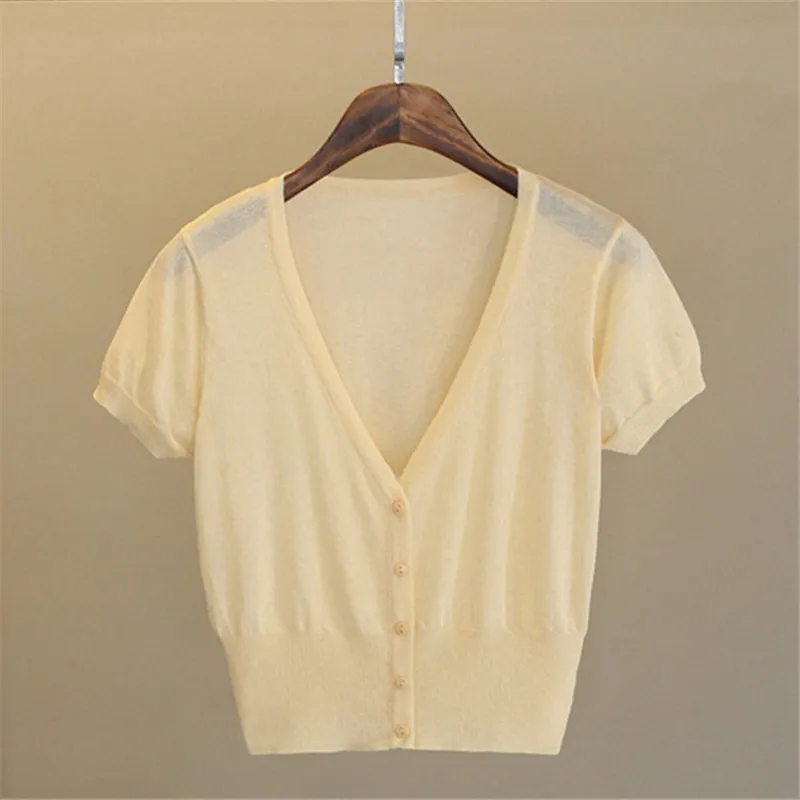 Women Cardigan Short Sleeve Crop Top Knitted Sweater Coat Short Shrug Summer Fashion High Quality Knitwear Chic Streetwear
Women Cardigan Short Sleeve Crop Top Knitted Sweater Coat Short Shrug Summer Fashion High Quality Knitwear Chic Streetwear