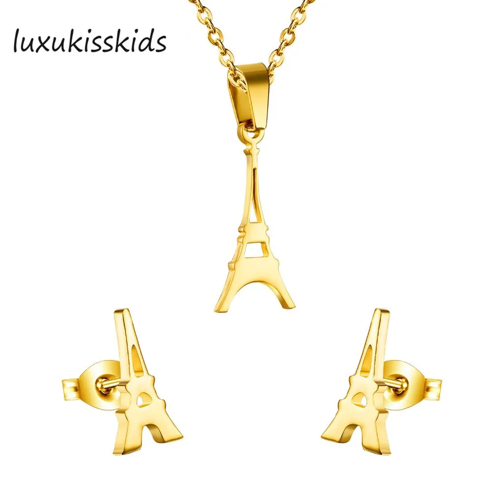 LUXUKISSKIDS Fashion New Products Eiffel Tower Necklaces And Earrings Jewelry Sets 316 Stainless Steel Free Shipping
LUXUKISSKIDS Fashion New Products Eiffel Tower Necklaces And Earrings Jewelry Sets 316 Stainless Steel Free Shipping