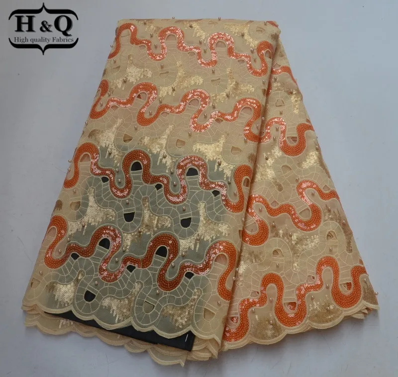 H&Q Latest Design African Lace Fabric 5 Yards/Piece, French Organza Lace Fabric With Sequins For Sewing Dress/Wedding Clothing
H&Q Latest Design African Lace Fabric 5 Yards/Piece, French Organza Lace Fabric With Sequins For Sewing Dress/Wedding Clothing