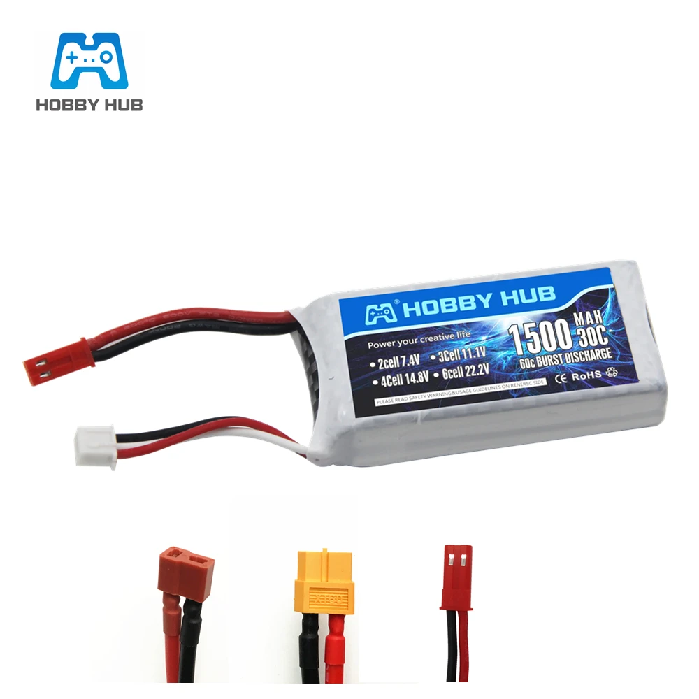 

High Rate 7.4V 1500mAh Lipo Battery For RC Halicopter Parts 2s Lithium battery 7.4 v 30C Airplanes battery with JST/T/XT60 Plug