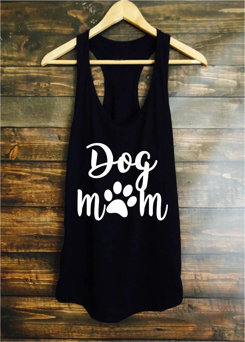 

Dog mom slogan paw graphic dog lover women fashion sexy summer vest undershirt singlet sleeveless garment cute mother art tanks