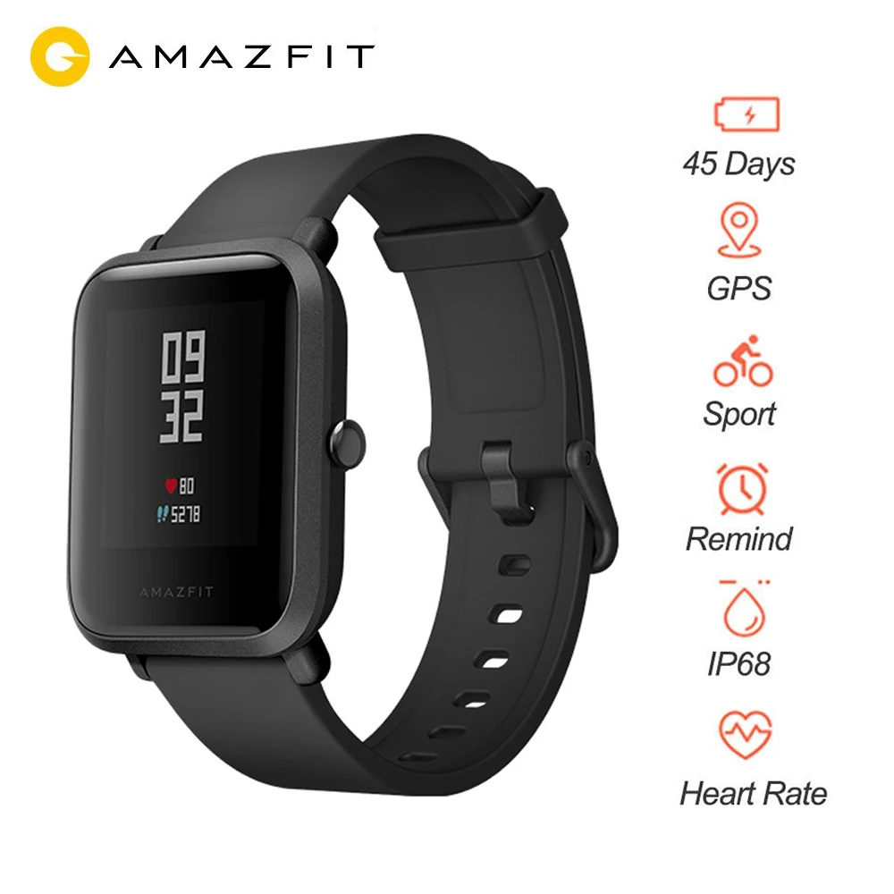 

Huami Smart Watch, Huami Amazfit Bip Youth Smart Watch, Bluetooth 4.0 GPS Heart rate monitor 45 days standby IP68 Free Shipping