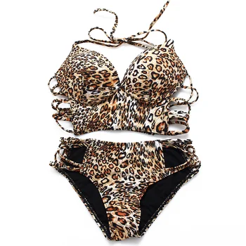 New Bikini Ladies Leopard Print Multi Rope Split Sexy Swimsuit
New Bikini Ladies Leopard Print Multi Rope Split Sexy Swimsuit