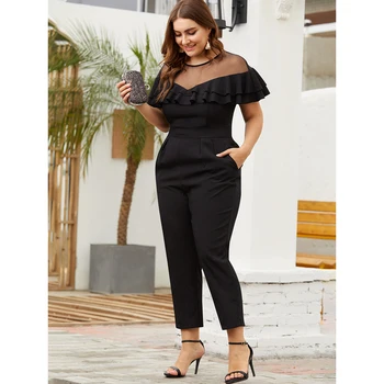 2020 Summer Women Jumpsuit Plus Size 6XL Black Chiffon Ruffles Jumpsuit High Waist Harem pants Elegant Female Playsuit D25
2020 Summer Women Jumpsuit Plus Size 6XL Black Chiffon Ruffles Jumpsuit High Waist Harem pants Elegant Female Playsuit D25