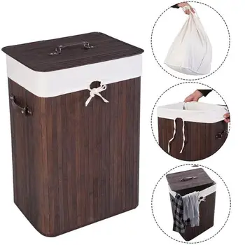Single plaid bamboo folding basket body with lid dark brown Item No. 497685 E5M1
Single plaid bamboo folding basket body with lid dark brown Item No. 497685 E5M1