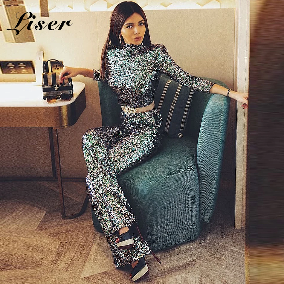 Liser 2018 New Summer Women Pants Turtleneck Sequined Two Pieces Pants Sexy Bodycon Chic Celebrity Party Silver Pants Vestidos
Liser 2018 New Summer Women Pants Turtleneck Sequined Two Pieces Pants Sexy Bodycon Chic Celebrity Party Silver Pants Vestidos