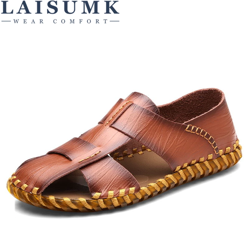 LAISUMK Mens Breathable Sandals Genuine Leather Sandals Men Outdoor Casual Beach Shoes Sneakers Hombre Sandalias
LAISUMK Mens Breathable Sandals Genuine Leather Sandals Men Outdoor Casual Beach Shoes Sneakers Hombre Sandalias