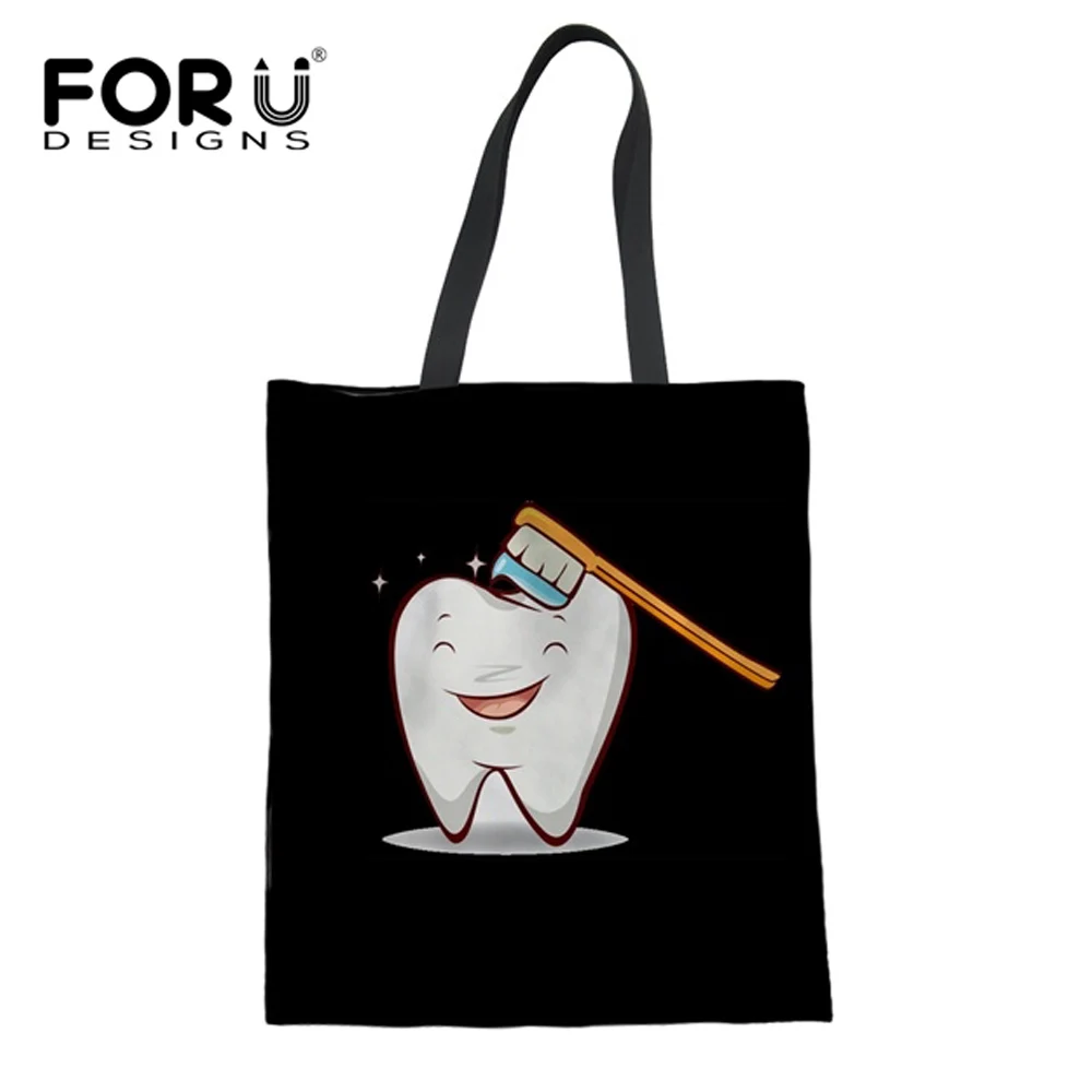 FORUDESIGNS Funny Cartoon Fairies Clean Tooth Reusable Women Shopper Bags White Teeth Print Girls Canvas Shopping Tote Bag Mom
FORUDESIGNS Funny Cartoon Fairies Clean Tooth Reusable Women Shopper Bags White Teeth Print Girls Canvas Shopping Tote Bag Mom